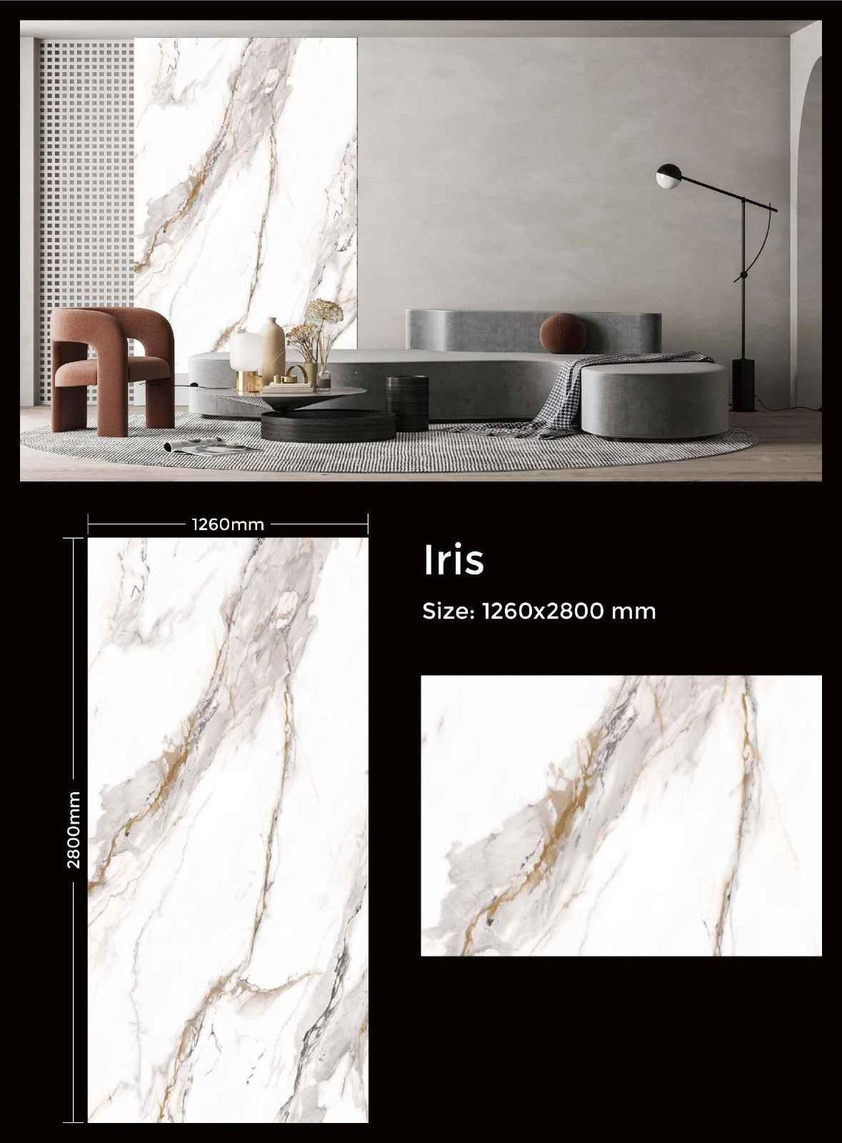 Iris UV polished marble wall panel